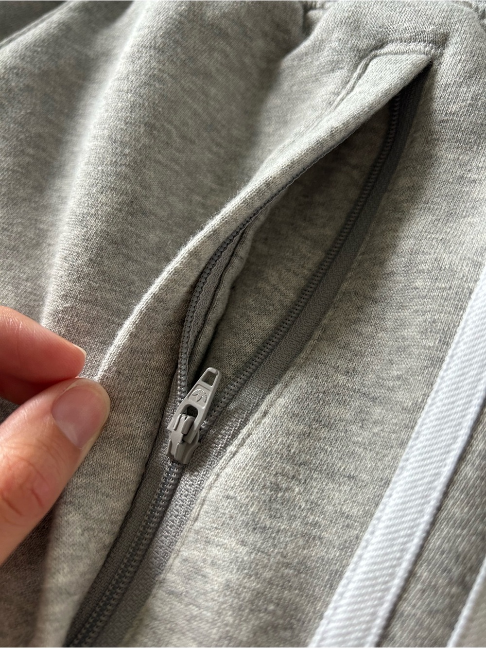 adidas Light Gray Joggers with White 3-Stripes - Picture 3 of 10